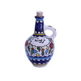palestinian Ceramic Decanter with Cork Stopper 