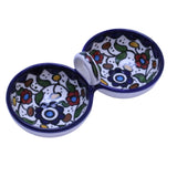 Colorful Floral Ceramic Serving Bowl With Handle 