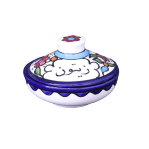 olive palestinian Ceramic bowl with lid set