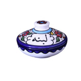 floral palestinian Ceramic Serving Bowl With Lid