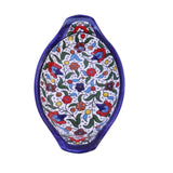 Palestinian Ceramic Serving plate Oval Serving Dish Palestine Floral Hand Painted Plate Hebron Ceramic